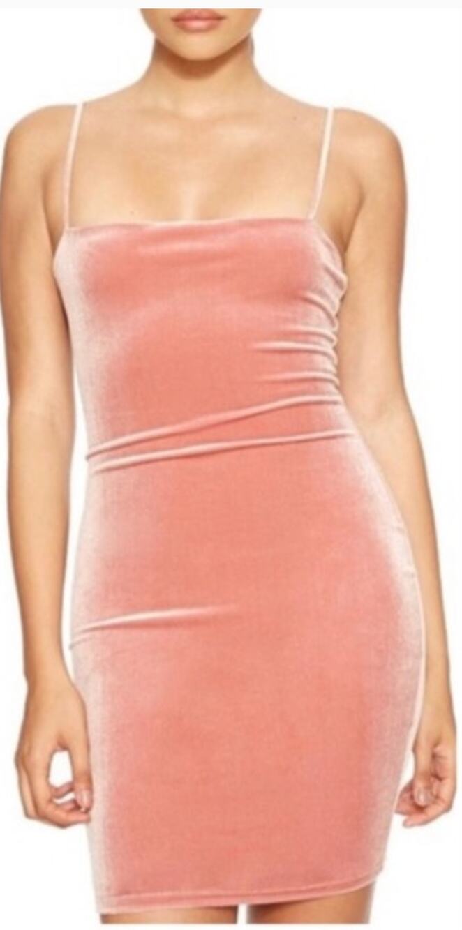 Naked Wardrobe Mauve Pink Velvet Bodycon Mini Dress NWT-cocktail, party